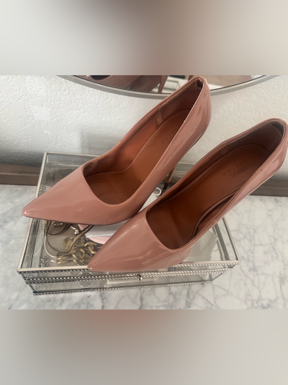 ASOS  Nude blush Patent Stiletto Pump